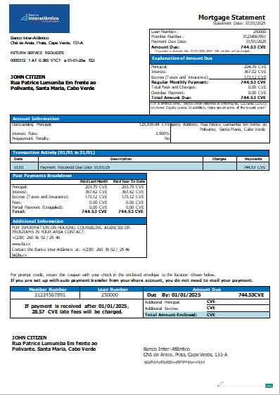 Download Cambodia Foreign Trade Bank of Cambodia bank mortgage statement scr Photoshop template